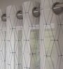 Blue Geometric Polyester 7 Ft Sheer Eyelet Door Curtains (Set of 2)