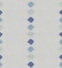Blue Geometric Polyester 7 Ft Sheer Eyelet Door Curtain