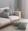 Green Textured Polyester 16 x 16 Inches Cushion Covers (Set of 5)