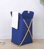 Blue Polyester Laundry Basket