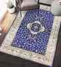 BlueTraditional Pattern Polyester Machine Made 4 X 6 Feet Carpet