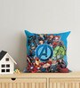 Blue Polyester Marvel 16x16 inches Reversible Kids Cushion (1 Pc)