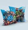 Blue Polyester Marvel 16x16 inches Reversible Kids Cushion (1 Pc)