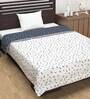 Blue Abstract Polyester 120 GSM Single Bed Reversible Dohar