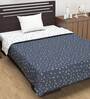 Blue Abstract Polyester 120 GSM Single Bed Reversible Dohar