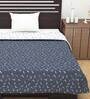 Blue Abstract Polyester 120 GSM Single Bed Reversible Dohar