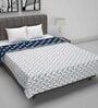 Blue Polyester Patterned 120 GSM Double Bed Dohar