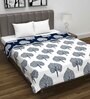 Blue Polyester Patterned 120 GSM Double Bed Dohar
