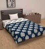 Blue Polyester Patterned 120 GSM Single Bed Dohar