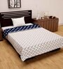 Blue Polyester Patterned 120 GSM Single Bed Dohar