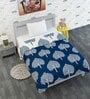 Blue Polyester Patterned 120 GSM Single Bed Kids Dohar