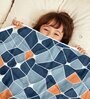 Blue Polyester Patterned 120 GSM Single Bed Kids Comforter