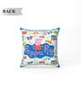 Blue Polyester Peppa 16x16 inches Reversible Kids Cushion (1 Pc)