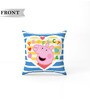 Blue Polyester Peppa 16x16 inches Reversible Kids Cushion (1 Pc)