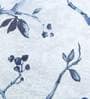 Blue Floral Polyester 8 Ft Light Filtering Eyelet Door Curtain