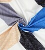 Blue Geometric Polyester 9 Ft Blackout Eyelet Door Curtains (Set of 2)