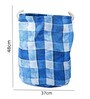 Blue Polyester Slub 50 Ltr (1Pc) Laundry Basket with Lid