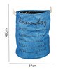 Blue Polyester Slub 50 Ltr (1Pc) Laundry Basket with Lid