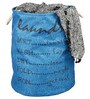Blue Polyester Slub 50 Ltr (1Pc) Laundry Basket with Lid