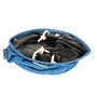 Blue Polyester Slub 50 Ltr (1Pc) Laundry Basket with Lid