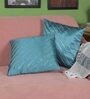 Blue Striped Polyester 16 x 16 Inches Cushion Covers (Set of 2)