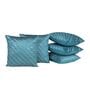 Blue Striped Polyester 16 x 16 Inches Cushion Covers (Set of 5)