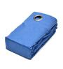 Blue Polyester Solid 5ft Blackout Eyelet 2 Pc Window Curtains