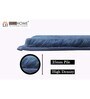 Blue Solid Polyester 6 ft x 9 ft Machine Made Carpet
