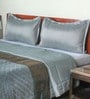 Blue Polyester Solid 600 GSM King Size Quilts with 2 Pillow Covers