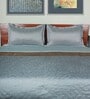Blue Polyester Solid 600 GSM King Size Quilts with 2 Pillow Covers