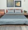 Blue Polyester Solid 600 GSM King Size Quilts with 2 Pillow Covers