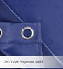 Blue Polyester Solid Light Filtering Eyelet 7 Feet Door Curtains (2 Pc)