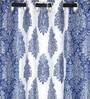 Blue Traditional Polyester 5 Ft Semisheer Eyelet Window Curtains (Set of 2)