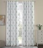 Blue Polyester Traditional 7ft Semisheer Eyelet (2 Pc) Door Curtains