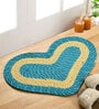 Blue Polypropylene Heart Shaped Max Absorbent 16X24 Inches Bath Mat