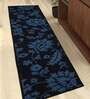 Blue Polypropylene Floral 71x18 Inches Floor Runner
