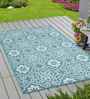 Blue Persian Polypropylene 5 ft x 7 ft Machine Made Carpet