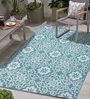 Blue Persian Polypropylene 5 ft x 7 ft Machine Made Carpet