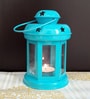 Blue Metal Tea Light Holder