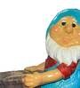 Blue Polyresin 
Santa Planter Garden Figurine