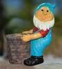 Blue Polyresin 
Santa Planter Garden Figurine