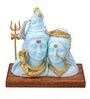 Blue Polyresin with 24 Carat Gold Plated Ornaments Shiv-Parvati Idol