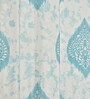 Blue Poleyster Camrin Leaves 7 Feet Semi Transperency Ring Top Door Curtains 2Pcs
