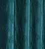 Blue Poleyster Floral 5 Feet Semi Transperency Ring Top Window Curtains 2Pcs