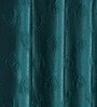 Blue Poleyster Floral 7 Feet Semi Transperency Ring Top Door Curtains 2Pcs