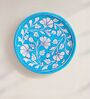 Blue Pottery Antonio Turquoise Floral Design Decorative Wall Plate