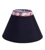 Blue Pottery Mugal Art Ceramic Matka Black Cotton Shade Table Lamp With Multicolor Base