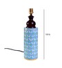 Blue Pottery White Leave And Yellow Dot Ceramic Cylindrical Decorative Lamp 