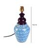 Blue Pottery White Leave And Yellow Dot Ceramic Matka Decorative Lamp