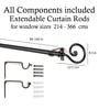 Blue Powder Coated Iron Curtain Rod (84 to 144 Inches) With Bracket